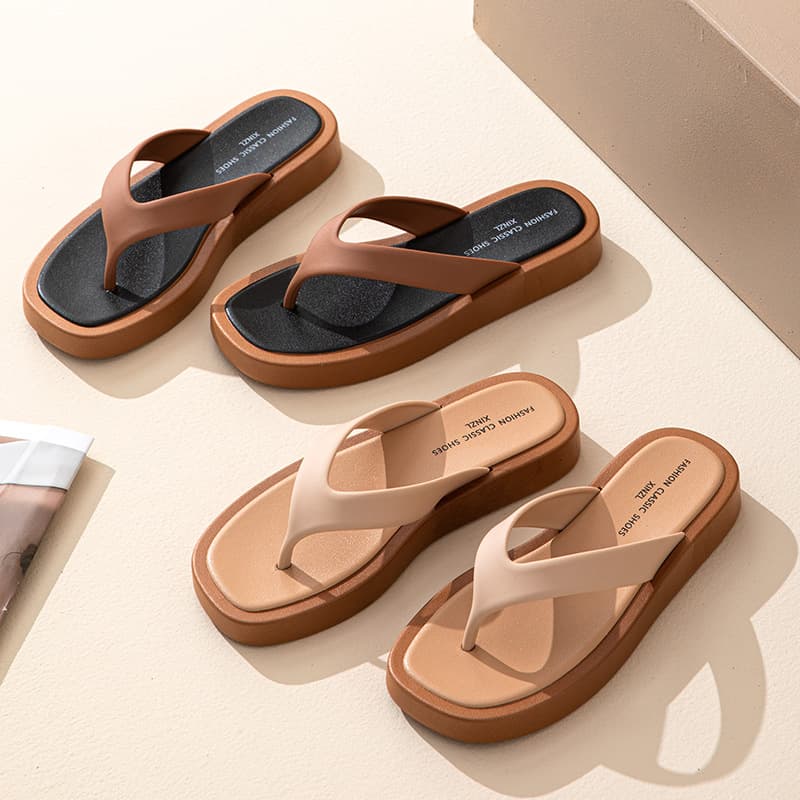 Flip-flops women's summer outer wear flip-flops non-slip bathroom bathing beach seaside thick-soled flip-flops swimming sandals