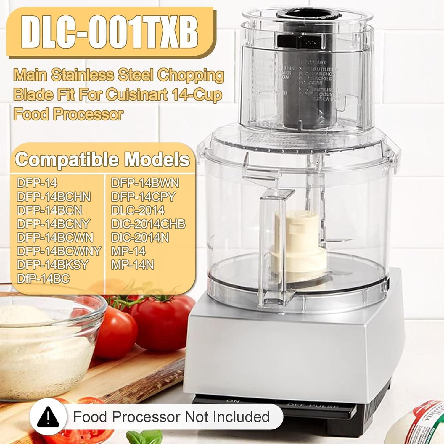 DLC-001TXB Main Stainless Steel S-Blade, Cuisinart Replacement Stainless Steel Blade for 14-Cup