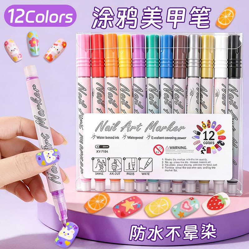 Nail Art Graffiti Pen Ins High Appearance Color Painting Pen Colored Acrylic Marker Hand-drawn Line Nail Pen Set