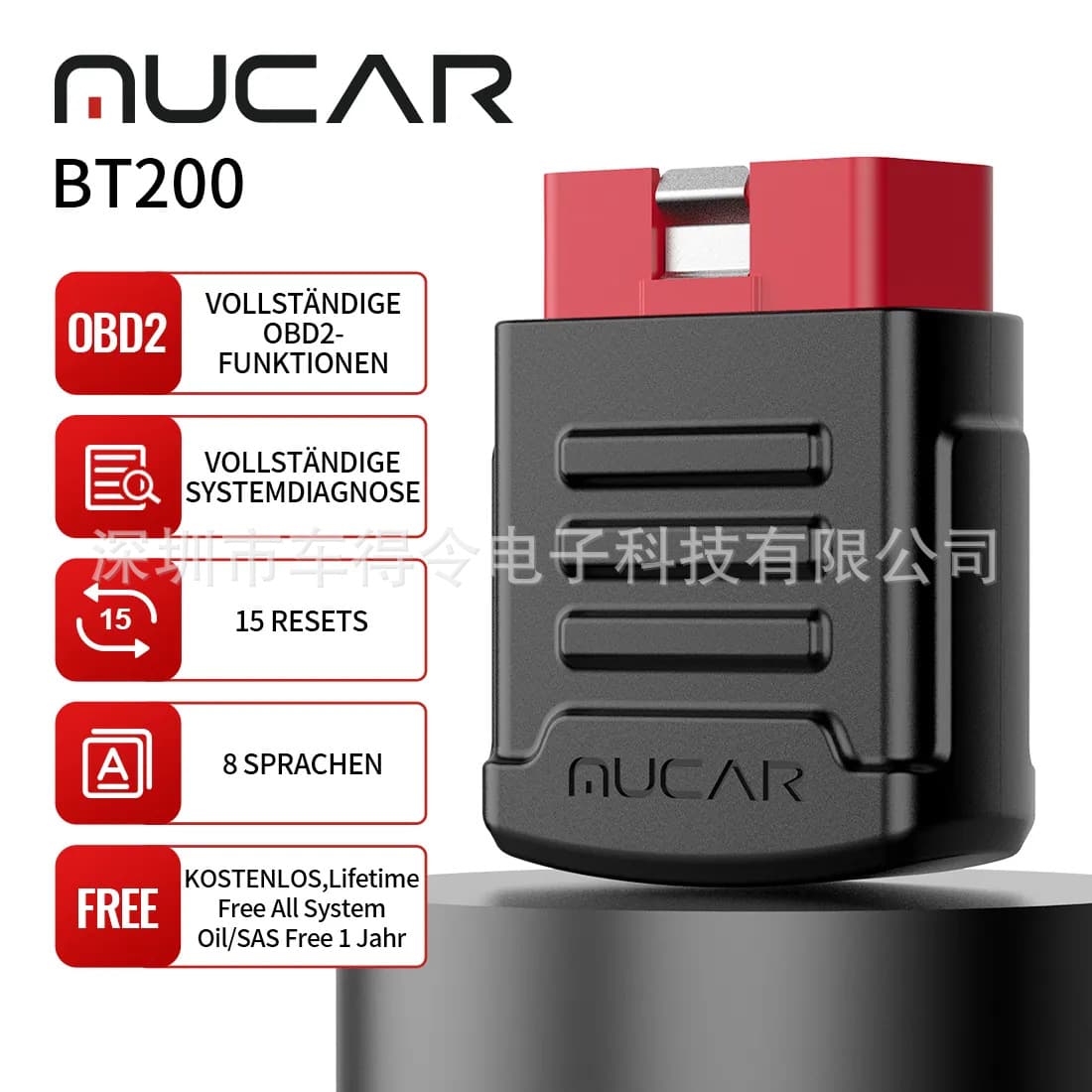 Overseas version MUCAR BT200 Automotive Diagnostic Tools Obd2