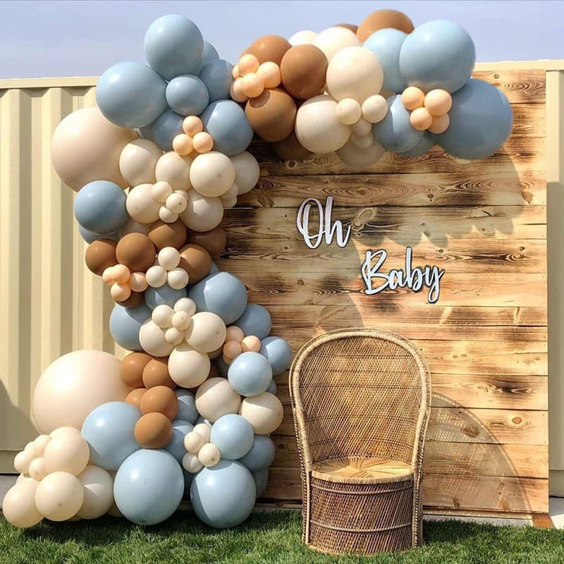 Amazon Retro Color Balloon Combination Set Cross-Border Dark Brown Balloons Children's Birthday Party Decoration