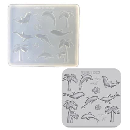 Resin Mold Dolphin Coconut Tree Mold DIY Handmade Ins Guka Mold Silicone Mold