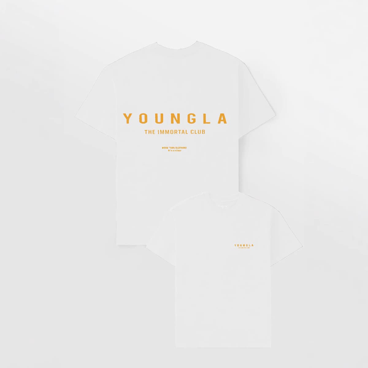 YOUNGLA American Style Men's Oversized T-Shirt Fitness Sports Cotton Crew Neck Short Sleeve Training Tee Men
