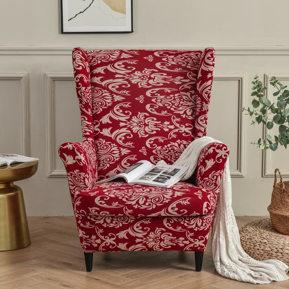 Elastic Jacquard Wing Chair Cover High Back Single American Style Sofa Cover Wing Chair Cover