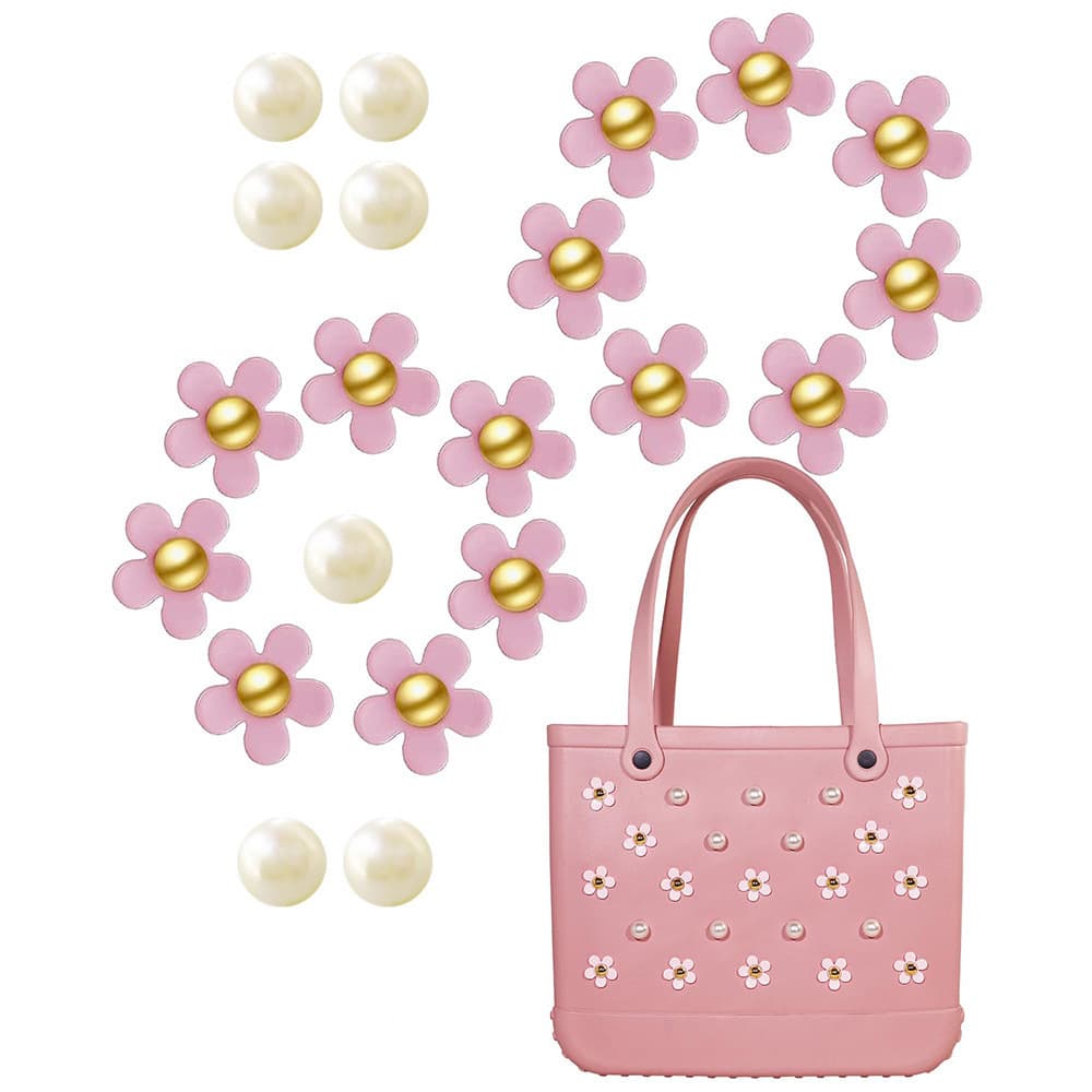 Cross-border Amazon Bag Accessories Bogg Bag Charms Colorful Flowers and Pearl Set Hanging Ornaments