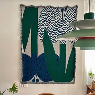 Plant Geometric Sofa Blanket Dark Green Sofa Bedroom Wall Decoration B&B Vintage Cover Blanket Zebra Pattern Tapestry Meilan