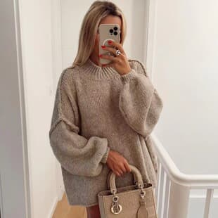 Trending Drop Shipping European American Style Women's Knitwear Round Neck Simple Thin Long Sleeve Casual Sweater