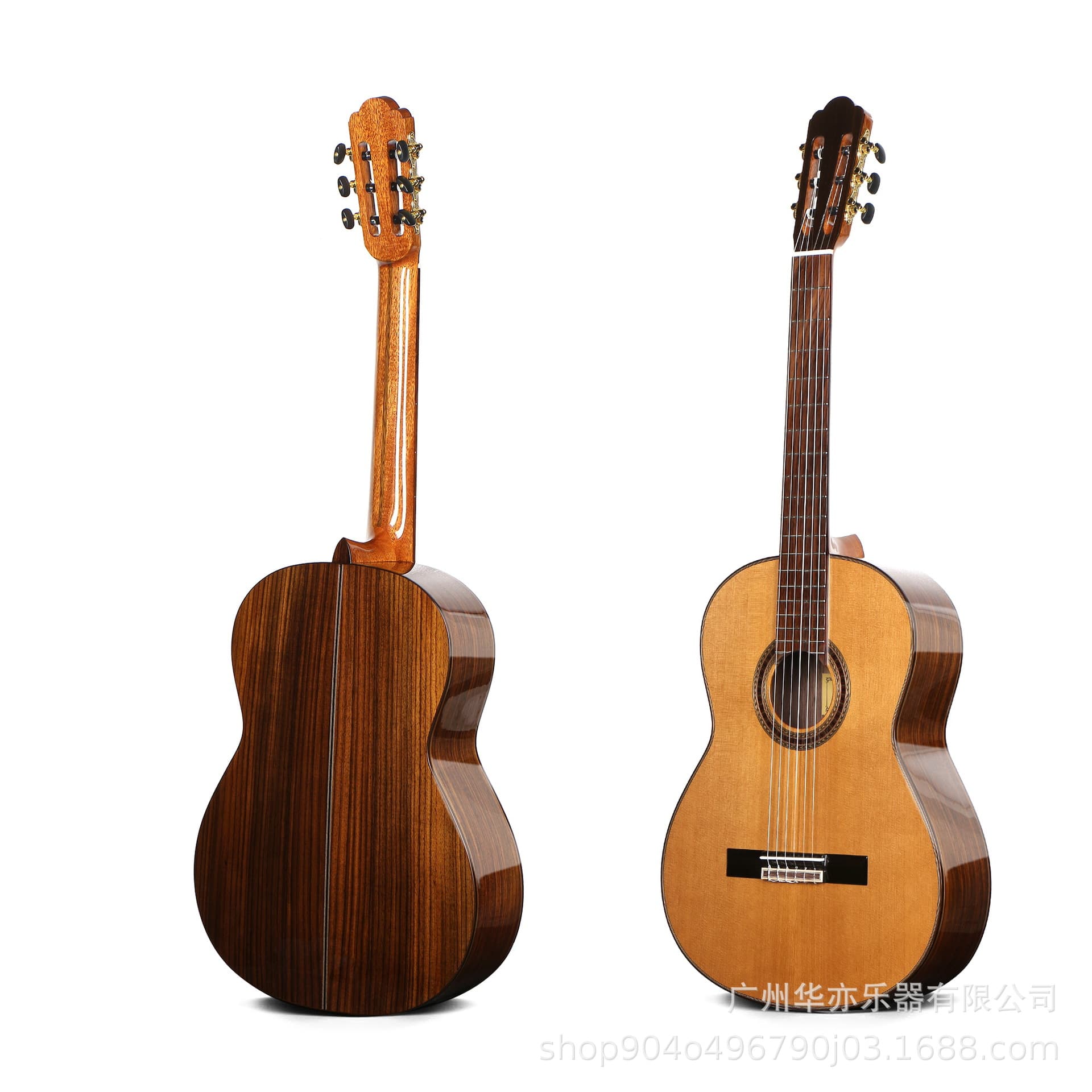 Rosewood Classical Guitar Single Board Bright Finish 39 Inch Nylon String Round Corner Oriental Cherry HC-30 Professional Performance
