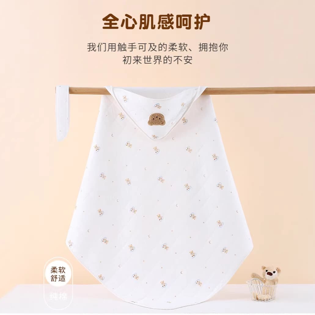 Baby Warm Swaddle Blanket Spring Autumn Newborn Delivery Room Wrap Cartoon Swaddle Anti-Startle Baby Going Out Wrap