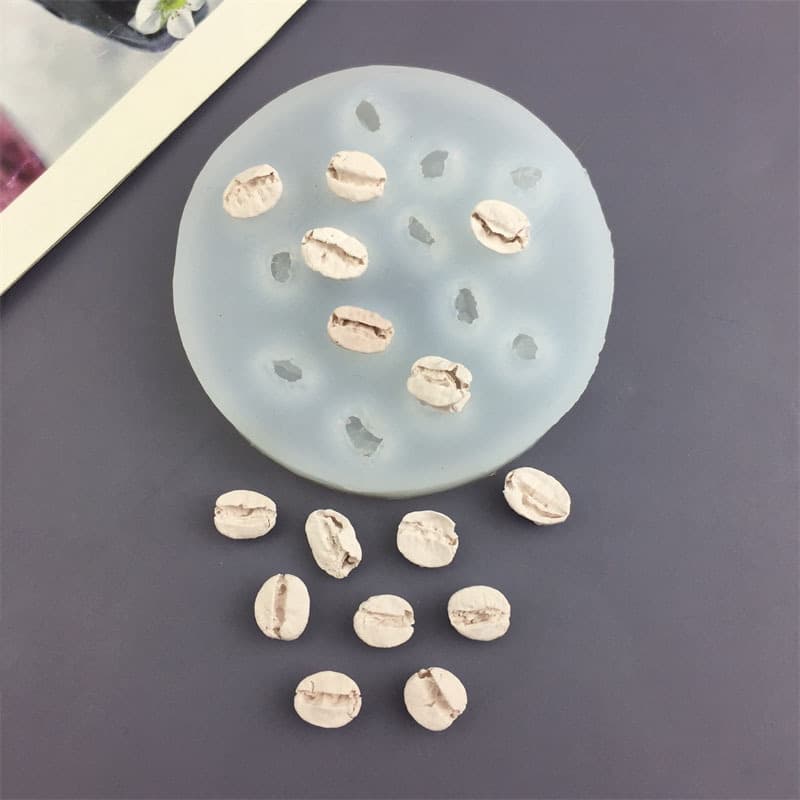 DIY Coffee Bean Shape Silicone Mold for Fondant Cake, Chocolate, Aromatherapy Gypsum Candle, Baking Decoration Mold