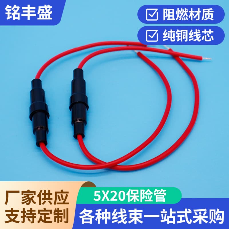 5x20 Fuse Tube FH10 Tubular with Wire Harness Glass Fuse Tube Holder 5*20 with Wire Housing Set Manufacturer