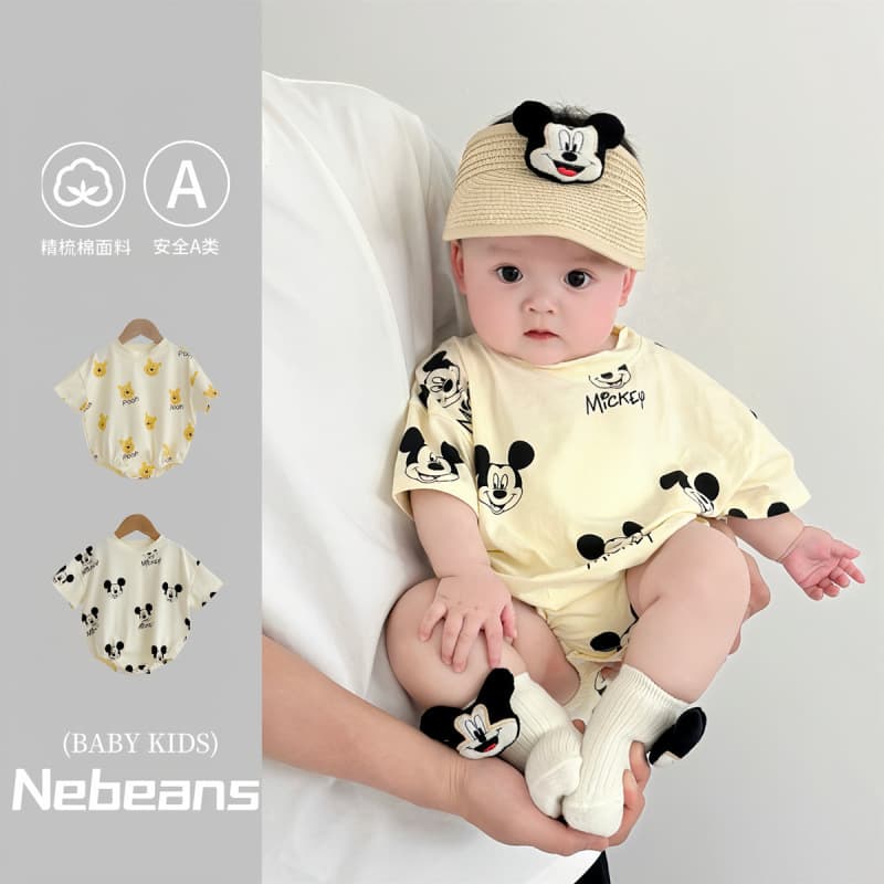 0-2 Years Summer Infant Triangle Bodysuit Set - Mickey Soft Cotton Summer Baby Romper for Boys and Girls