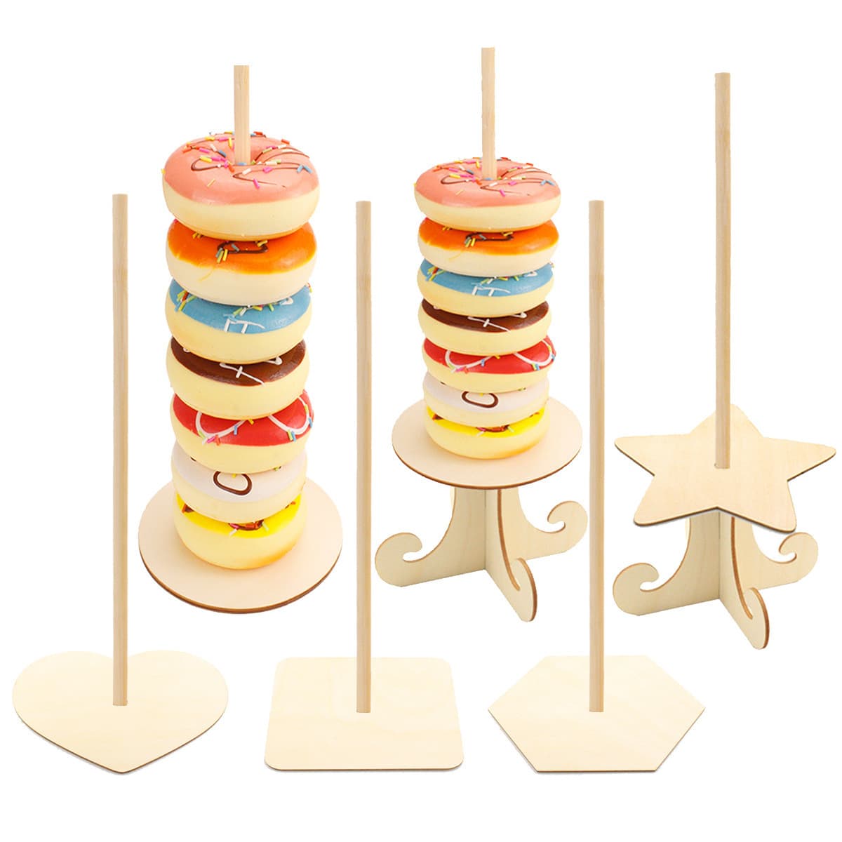 Donut stand wooden cake shop party decoration rack baby shower festival decoration supplies home crafts