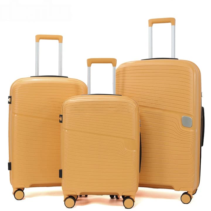 Factory Wholesale Casual Travel Business PP Trolley Case Luggage Suitcase 3-Piece Set 20" 24" 28