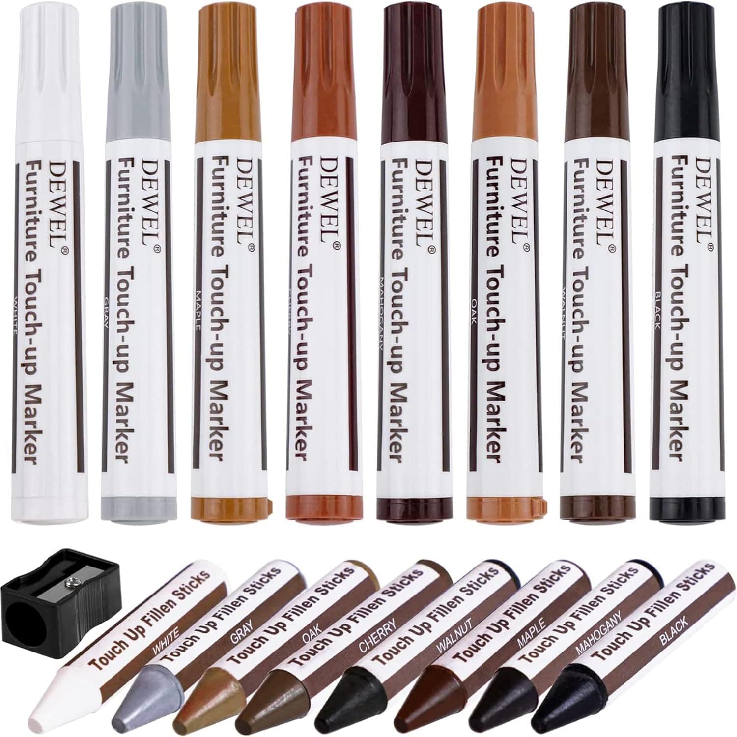 Furniture Markers Touch Up Pen for Wood Scratch Repair, Wood Grain Wax Crayon, Export to Amazon and Temu
