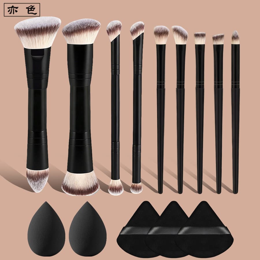Cross-border new 9-piece makeup brush, facial loose powder, powder contour brush, eye eyeshadow blending brush, makeup tool