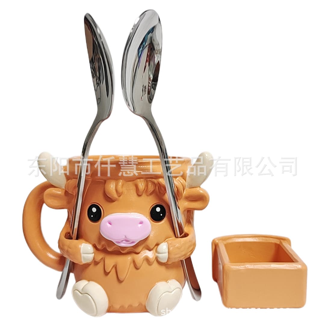 Cross-border Pebbles the Penguin Ice Pint Holder CowHighland Cow Ice Cream Coaster