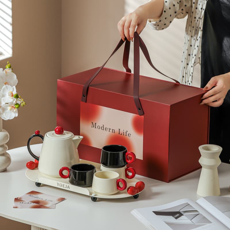Modern housewife inspired creative, cute, and high-value ceramic tea set for home and entertaining guests.
