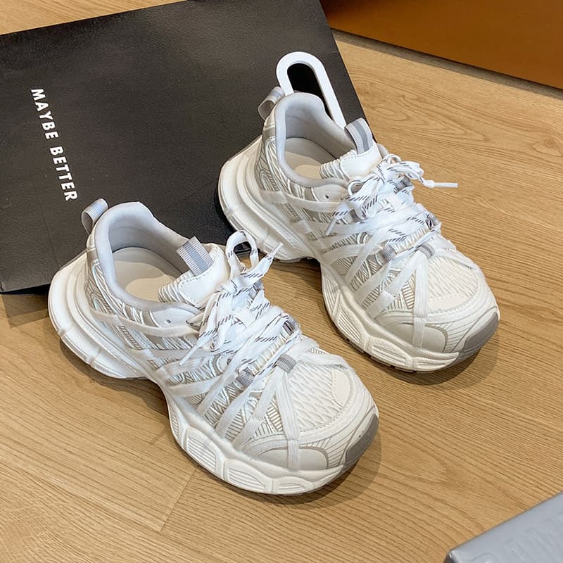 Paris Chunky Platform Dad Sneakers Women 2025 New Spring Summer Casual Sports Shoes Mesh Breathable Running Shoes