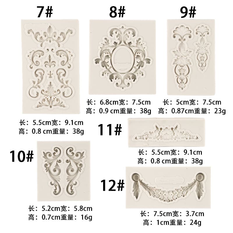 Vintage Embossed Hollow Frame Silicone Mold DIY Fondant Cake Border Decoration Epoxy Resin Clay Tool