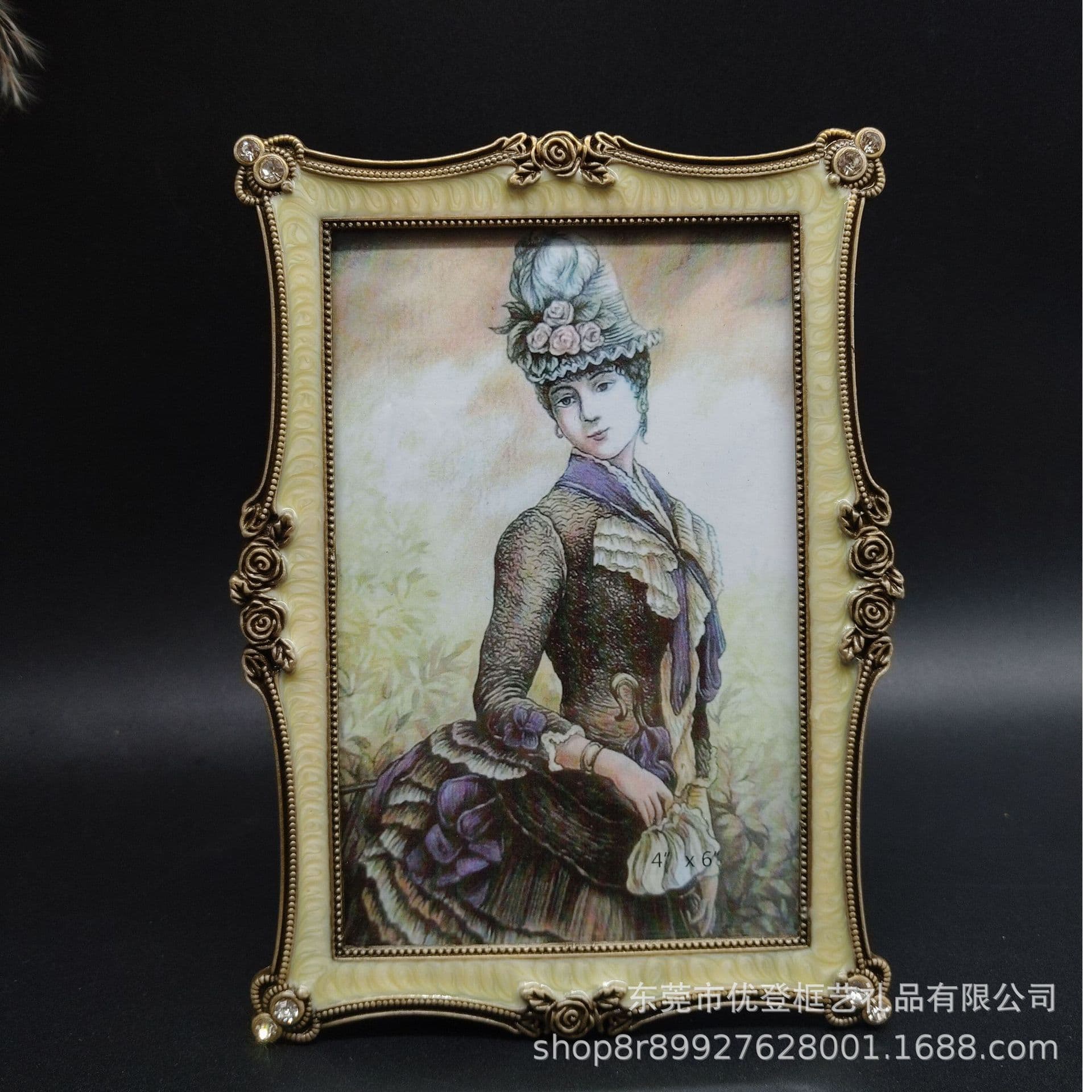 French Court Vintage Metal Photo Frame Nostalgic Photo Tabletop Gift Home Desktop Soft Decoration Ornament 4X6 5X7