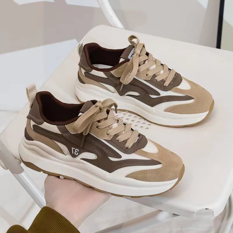 Women's Shoes Wholesale Export Agam Dad Style 2023 New Autumn Fashion Thick Sole Casual Sports White Sneakers