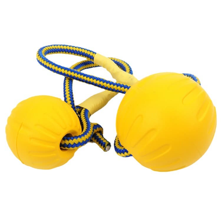 EVA Pet Ball Small Size with Rope, Large and Small Ball Dog Training Chew Toy, Interactive Flying Disc with Pull Ring for Dogs