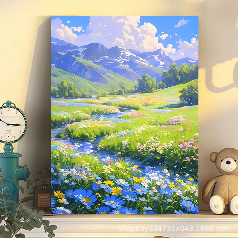 Miyazaki Summer Digital Oil Painting DIY Hand-Painted Coloring Kit, Healing High-Quality Aesthetic Ins Style Living Room Decorative Art Gift
