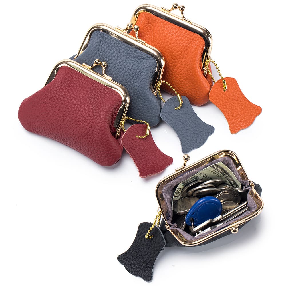 Genuine Leather Compact Retro Coin Purse for Women, New European and American Style, First-Layer Cowhide Coin Pouch, Storage Bag, Mini Clip Bag