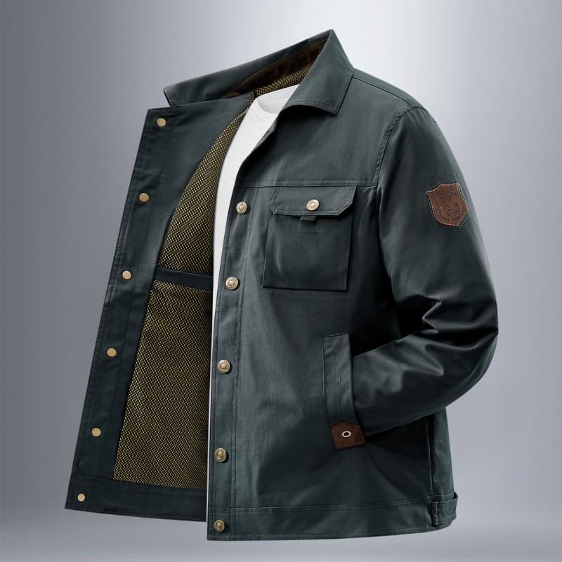 JK26588 Fall/Winter New American Retro Jacket for Men, Fashionable Embroidered Top, High Quality Turn-down Collar Outerwear