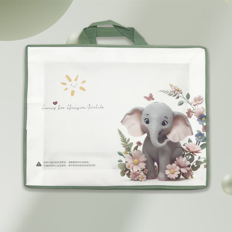 Elephant Non-woven Color Printing Packaging Bag 50*40*18 Four-piece Set Fleece Blanket Soft Case Summer Cool Cross-border Hot Sale