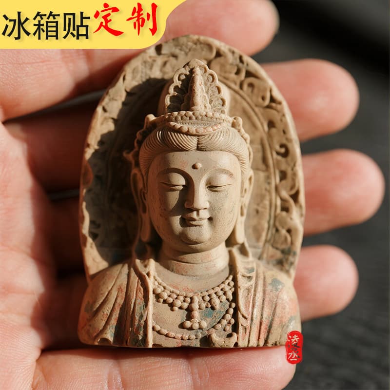 Datong Fridge Magnet City Tourist Attraction Landmark Yungang Grottoes Buddha Statue Guochao 3D Resin Fridge Magnet Wholesale