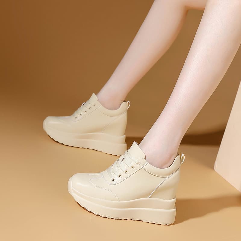 Trendy Sunday 2026 Autumn and Winter Women's Shoes New Platform Thick Sole Inner Heightening Casual Net Shoes Single Shoes One Pair Shipping