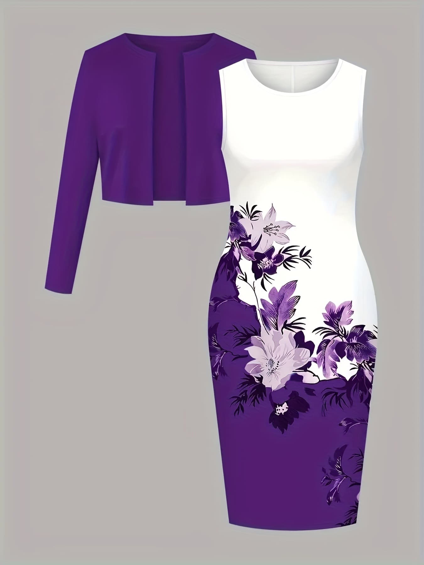 P 91975 Long Sleeve Dress Set for Commuting