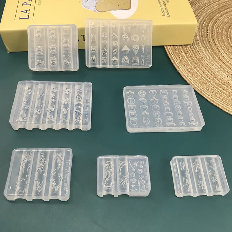 Cartoon manicure mold button flower mermaid mask silicone nail abrasive manicure shop wearing nail tool