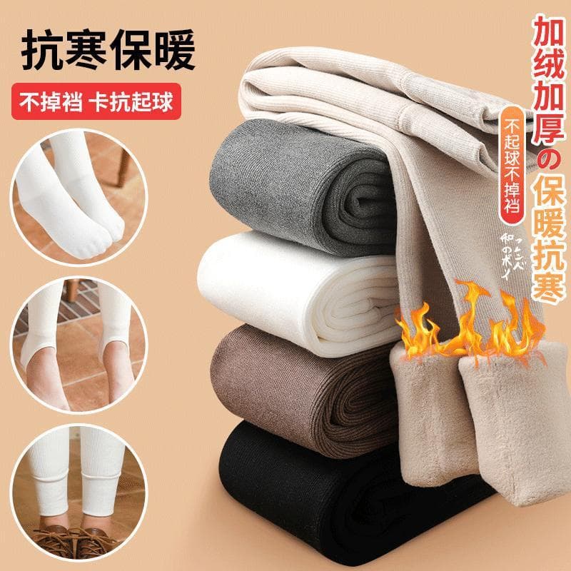 Girls Base Pants Autumn/Winter Fleece-Lined Thick Outer Wear Integrated Fleece Footed Ankle/Full-Length Tights Children's Tights