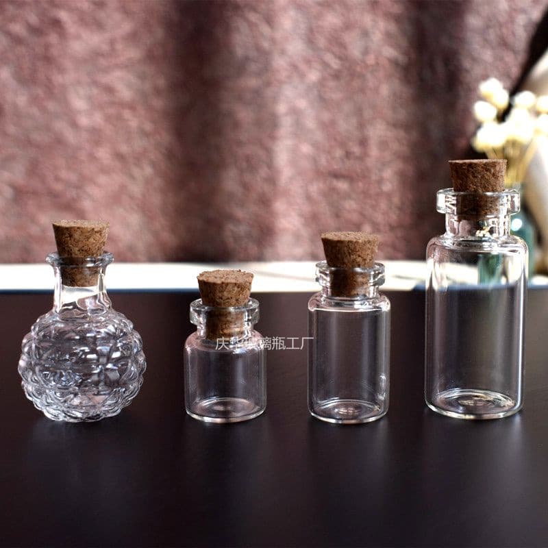 Customizable Dollhouse OB11 Scene Accessories Model DIY Miniature Glass Cork Bottles for 1/12 Scale