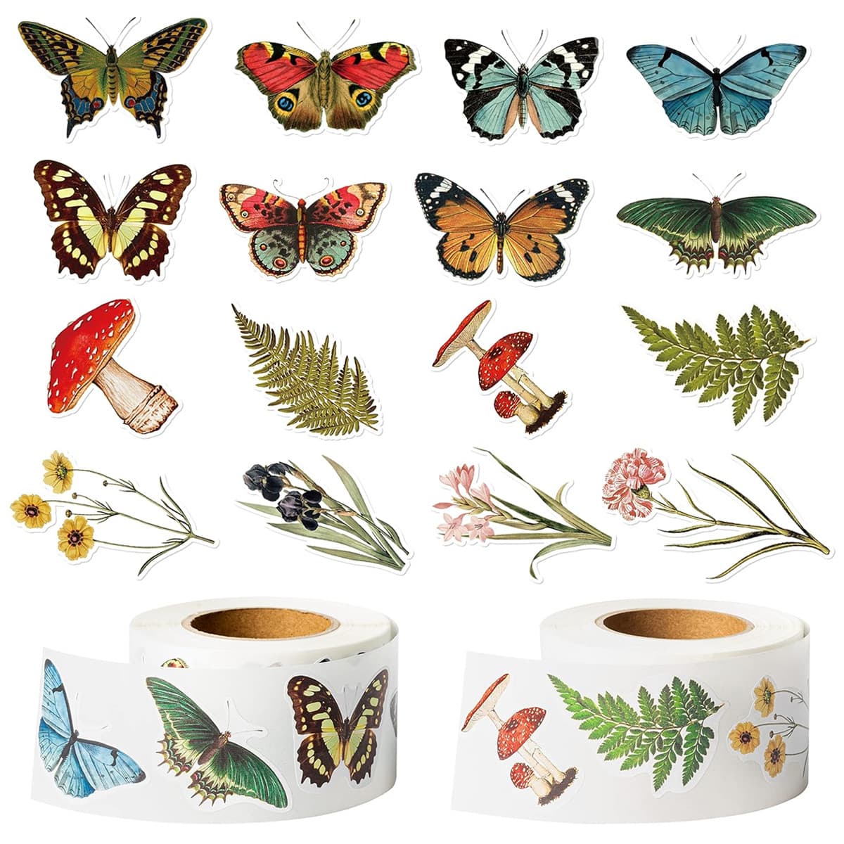 500 stickers/roll 2.5cm butterfly flower shaped stickers sealing stickers decorative gift box adhesive stickers labels