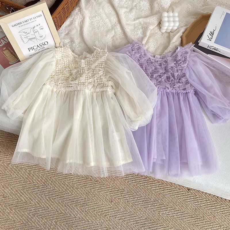 CQ235079 Spring/Fall New Kids Dress for Girls Toddler Baby Elegant Stylish Sweet