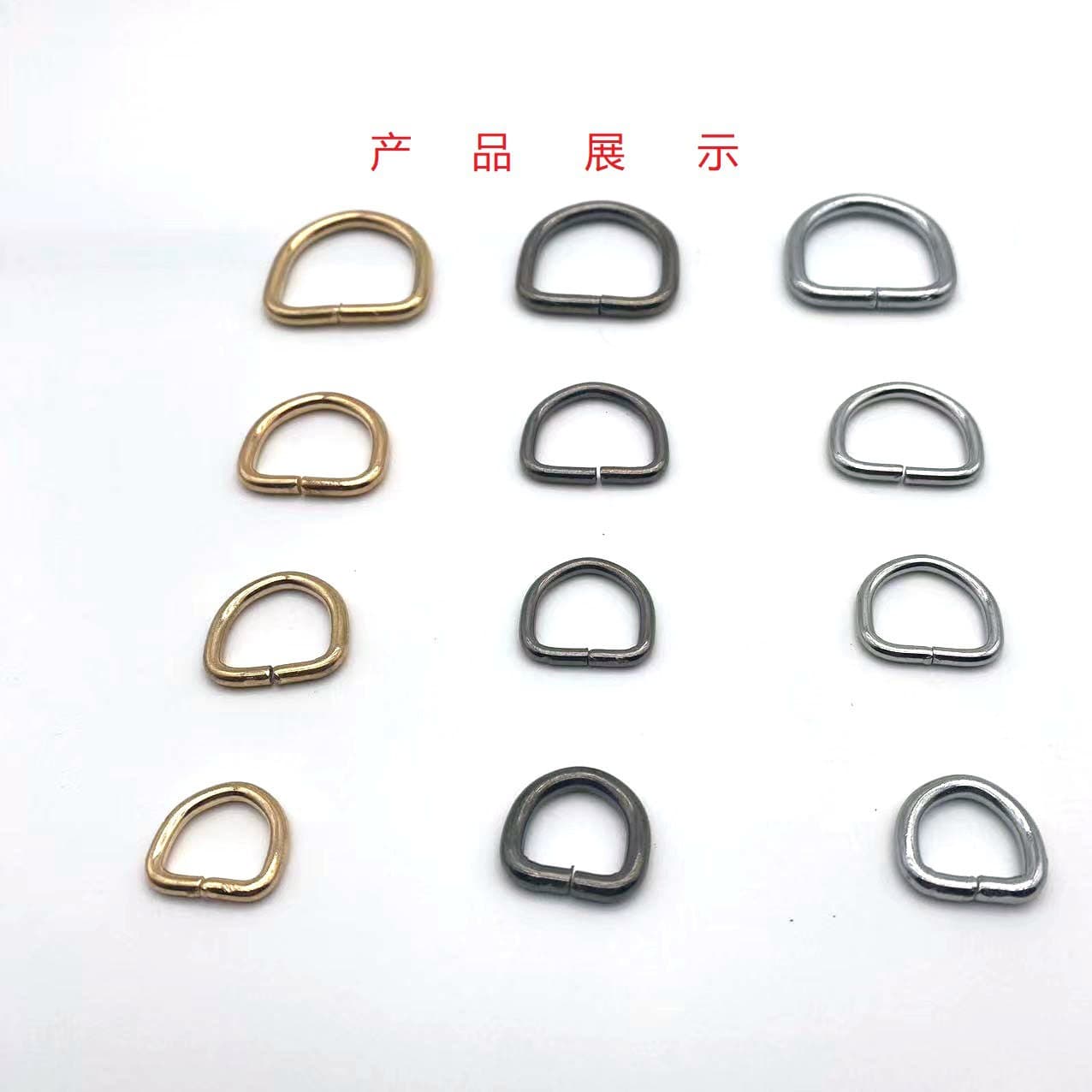 Wholesale Bag Accessories Hardware Buckle Luggage Hardware Fittings Gold Black Silver Metal Buckle Strap Buckle Half Round Connector Buckle