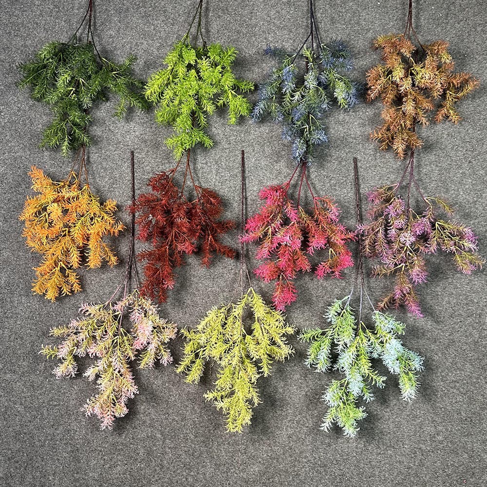 Artificial Penglai Pine Fake Flower Bouquet, Handmade Silk Flowers for Wedding Decoration, Floor Arrangement