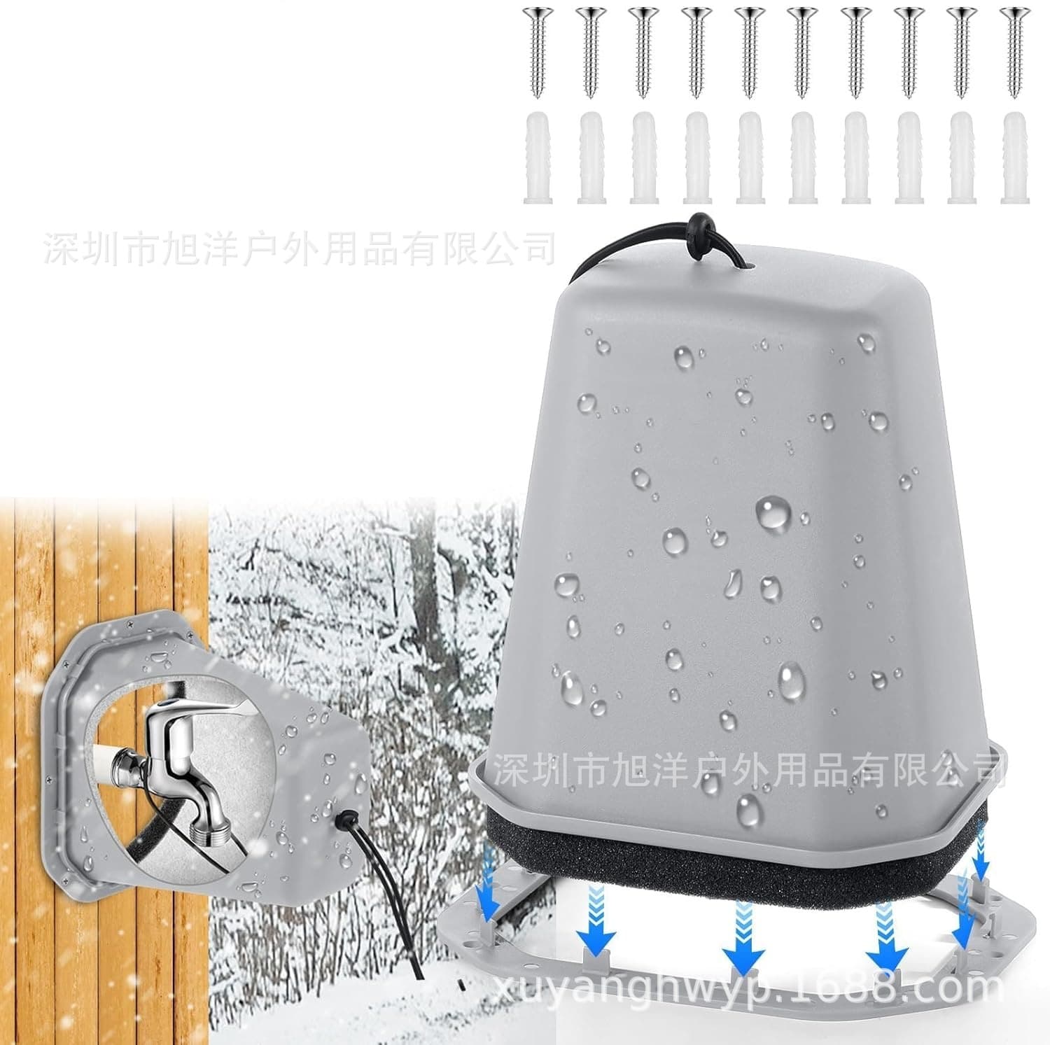 Outdoor Faucet Insulation Cover, Winter Faucet Freeze Protection Cover with Reflective Strip, Anti-Freeze Faucet Sleeve