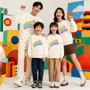 Kindergarten Parent-Child Activity Class Uniform Autumn Winter School Sports Student Casual Top Parent-Child New Style Hoodie