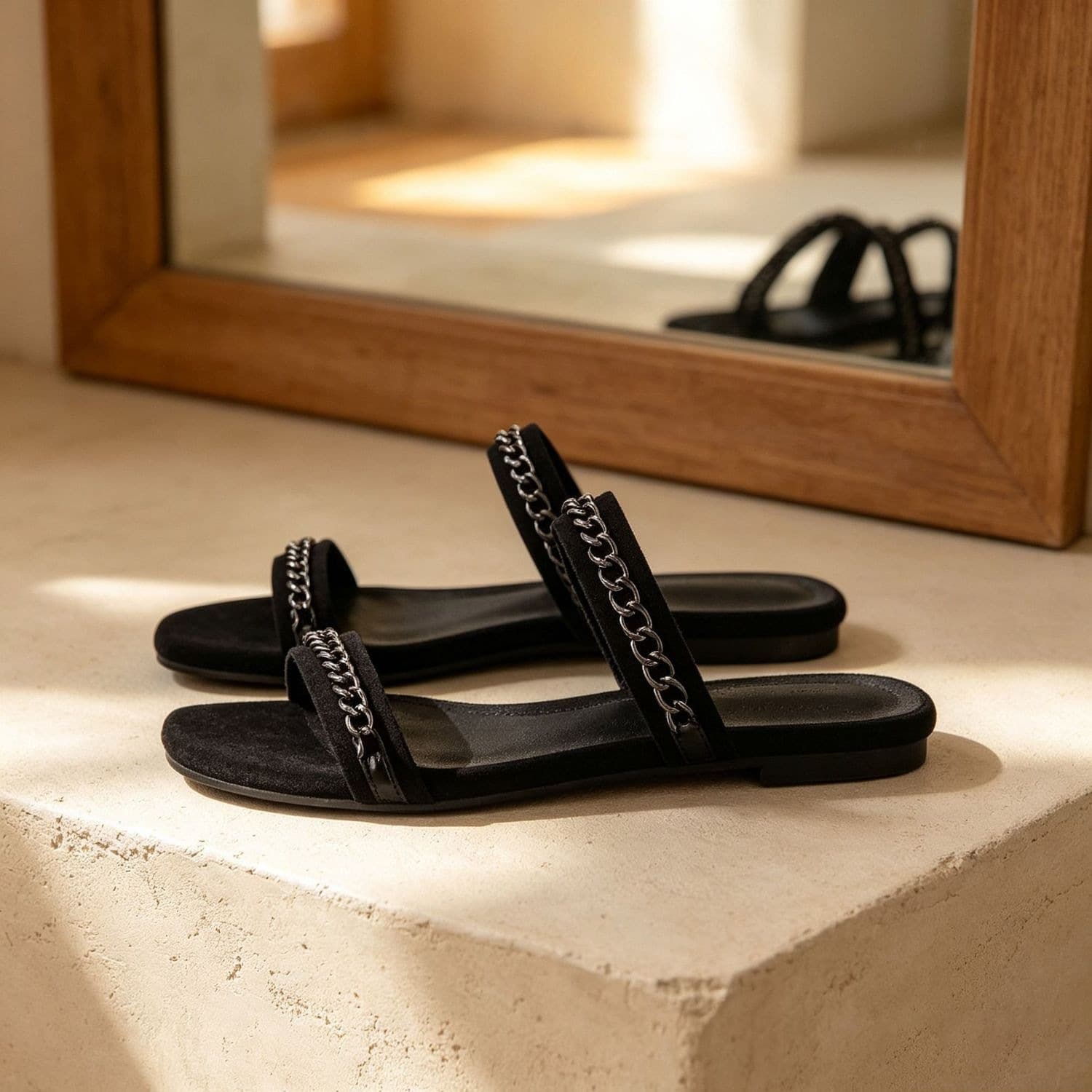 Metal Chain Flat Sandals Slide Slippers 2026 Summer New Travel Leisure Beach Fashion Outdoor Slippers for Women