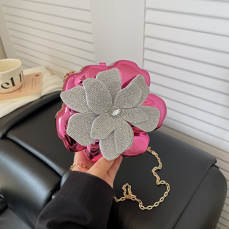 Premium Acrylic Evening Bag for Women 2026 Cross-Border New Fashion Creative Chain Flower Shoulder Crossbody Bag