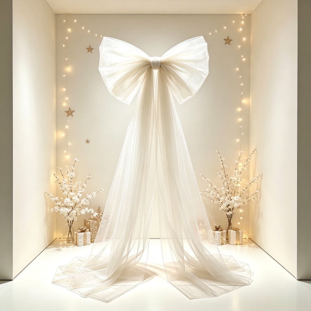 Wedding room layout large bow pink gauze bow window background wall wedding decoration props wholesale