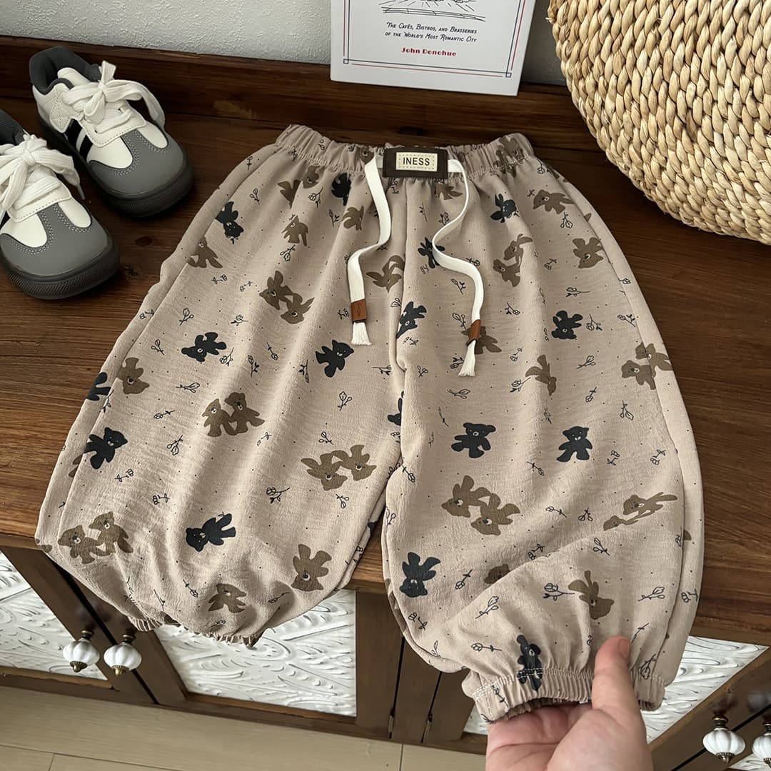New single pants anti-mosquito pants summer children's trousers thin boys and girls wide leg pants loose pants baby outer wholesale