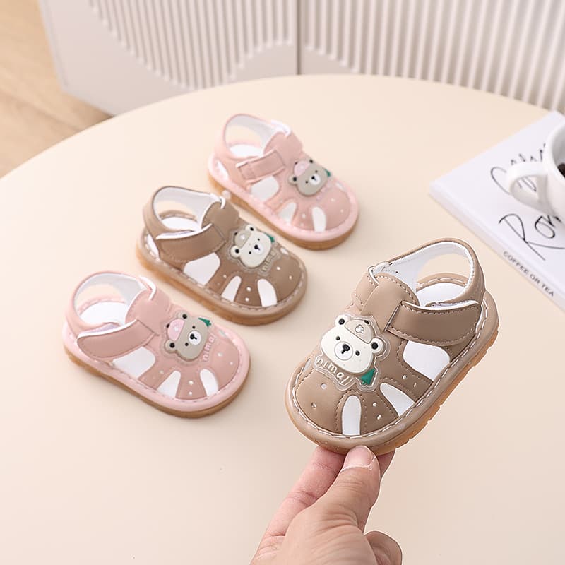 One-piece delivery shoes for boys and girls 0-1 to 2 years old, soft-soled baby toddler shoes, toe-cap summer shoes