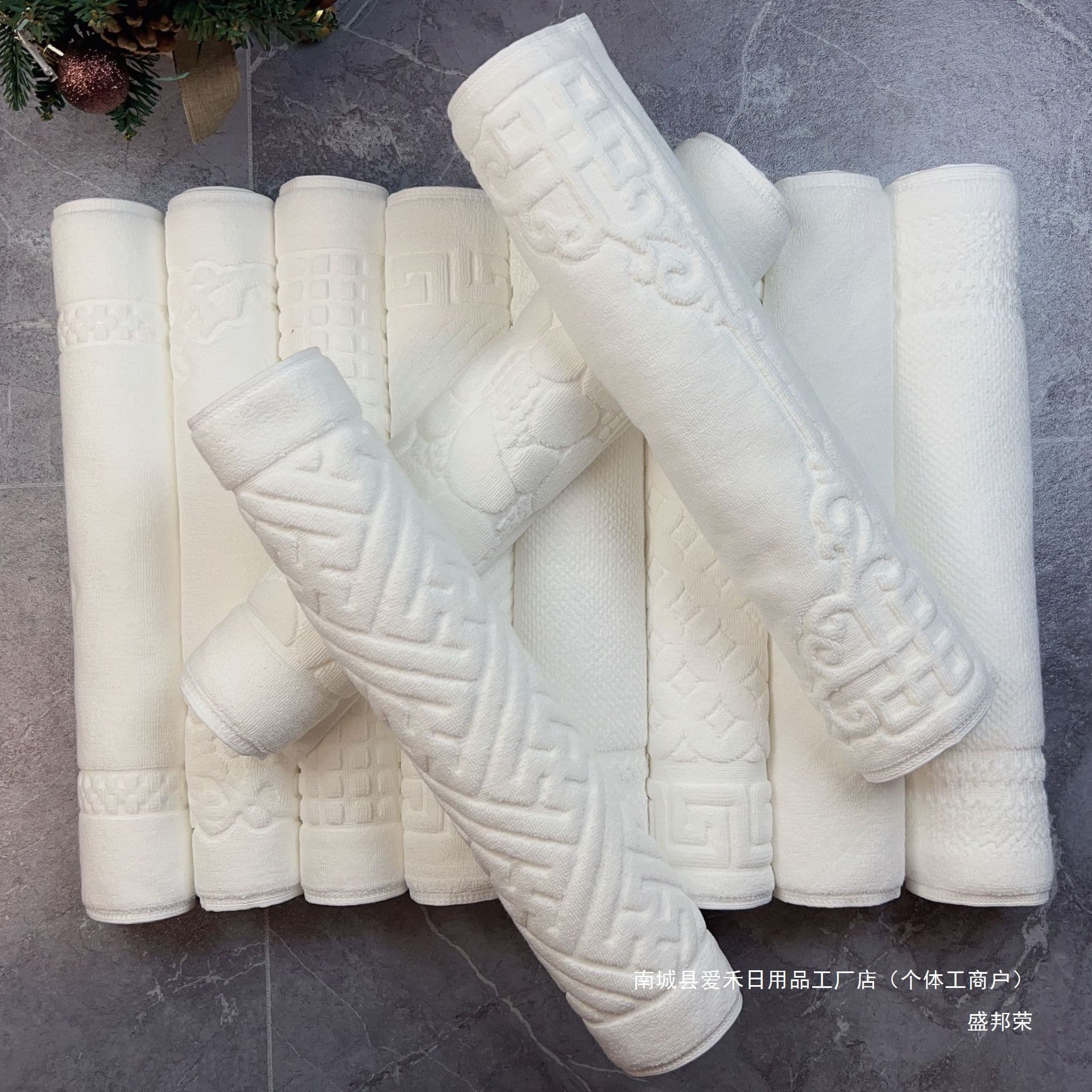 Hotel Bath Towel All-cotton Wholesale White Absorbent Thickened Pure Cotton Hotel Homestay Beauty Salon Bath Mat