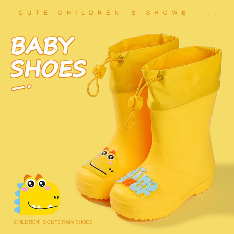 Children's Rain Boots for Boys and Girls, Anti-Slip Rain Boots for Kindergarten Kids, Waterproof Shoe Covers, Cute Cartoon Baby Rubber Shoes